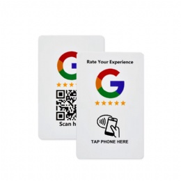 Google Review NFC Card Stand Card Custom QR Code Smart Tap to Review Business Card for Social Media Link